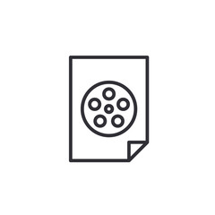 Film scenario script icon, outline style. Film Movies Scripts Article. script icon vector from film industry collection. Thin line script outline icon vector illustration. Linear symbol for use on web