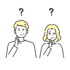 困っているシニア男女のアイコンイラスト