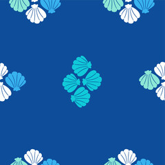 Captain’s Daughter | Royal Blue & Teal Vector Repeat Pattern | Vibrant, luxurious, and confident nautical beach vibes.