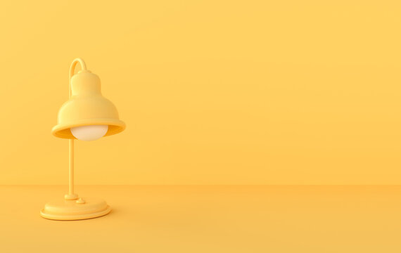 Yellow Desk Lamp 3d Rendering