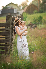 A gentle portrait of a mother and daughter in nature 3000.