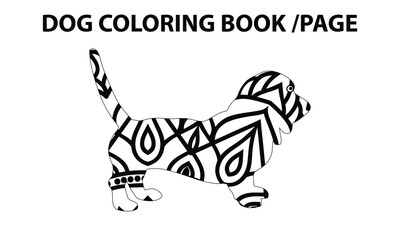 Vector illustration of a mandala dog silhouette