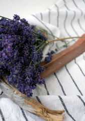 Lavender (Lavandula) blossoms. Bright purple flowers. Lavender bouquet.