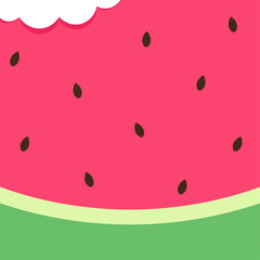 Minimalist summer watermelon wallpaper. Vector background.