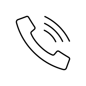 WebPhone simple line flat icon, telephone support symbol. Call us concept. Vector illustration