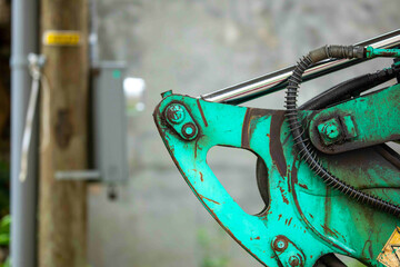 Abstract Green Industrial Bulldozer Mechanical Arm
