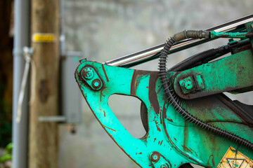 Abstract Green Industrial Bulldozer Mechanical Arm