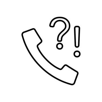 WebPhone simple line flat icon, telephone support symbol. Call us concept. Vector illustration