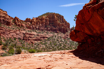 Red rock formations and vortexed on a spring day in Sedona Arizona