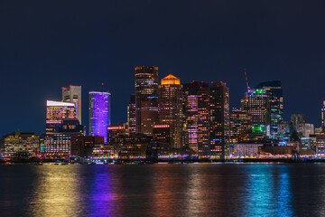 Fototapeta premium boston city skyline at night