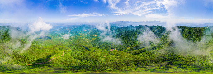 Plakat Early summer scenery of Dabie Mountain Bodao Peak Scenic Area in Luotian, Huanggang, Hubei, China