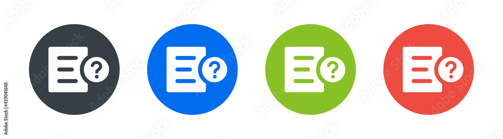 Poster Quiz icons vector on button design. Questionnaire survey concept.