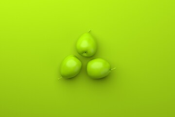 Pear 3d models monochrome image with copy space.