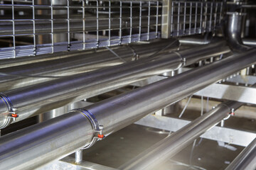 Shiny stainless steel pipes