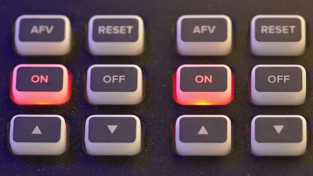 A close-up image of the video switcher is shown, along with the function button pressed twice.