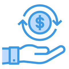 Financial blue line icon