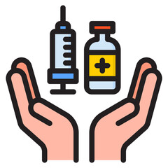vaccine color line style icon