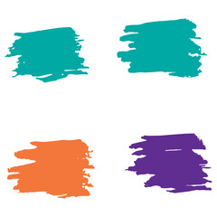 Blue Watercolor Square. Orange Brushstroke Handwritten. Brushes Design. Ink Acrylic. Paintbrush Creative. Paint Background. Art Acrylic. Set Scratch. Grungy Scratch.