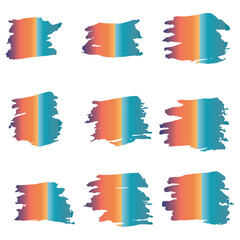 Colorful Brushes Distress. Watercolor Design. Grungy Background. Stroke Splatter. Ink Graffiti. Brushstroke Background. Grungy Collection. Set Handwritten. Stroke Handwritten.ol14