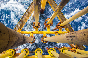 Offshore pipe drill yellow and gas