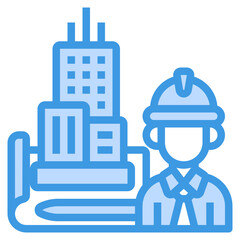 Architect blue line icon