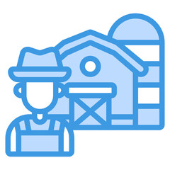 Agriculture blue line icon