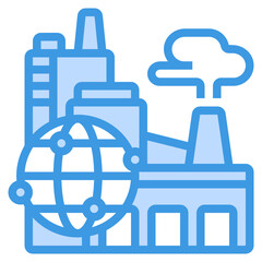 Industrial blue line icon