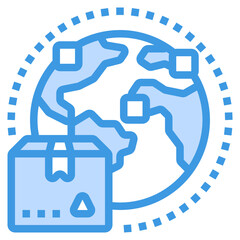 Package blue line icon