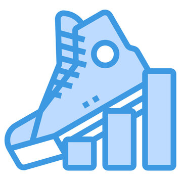 Business Running blue line icon