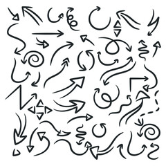 Collection Of Hand Drawn Doodle Style Arrows
