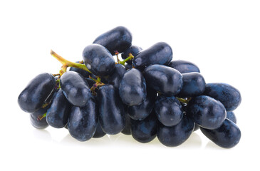 black grapes isolated on white background