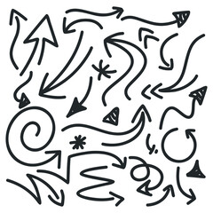 Collection Of Hand Drawn Doodle Style Arrows