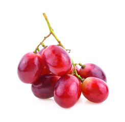 red grapes isolated on white background