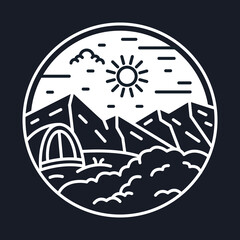 Camping nature adventure wild mountain graphic illustration vector art t-shirt design