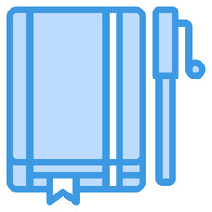 Book blue line icon