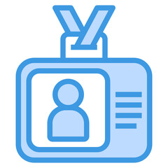 Obraz premium ID Card blue line icon