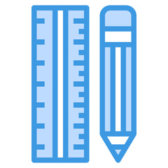Pencil blue line icon