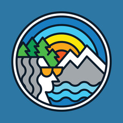 Mountain nature adventure wild colorful graphic illustration vector art t-shirt design