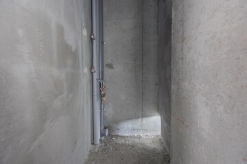 interior of the apartment without decoration in gray colors