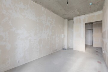 interior of the apartment without decoration in gray colors