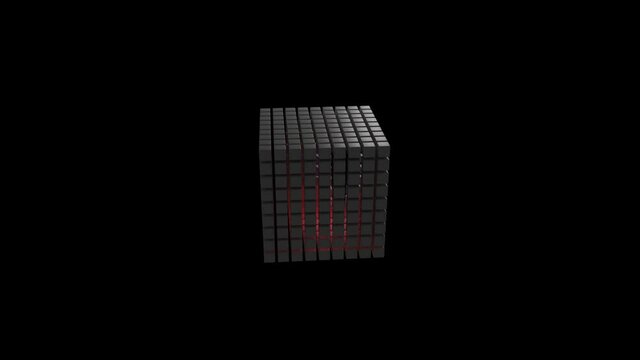 Abstract cube video with transparent background