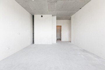interior of the apartment without decoration in gray colors