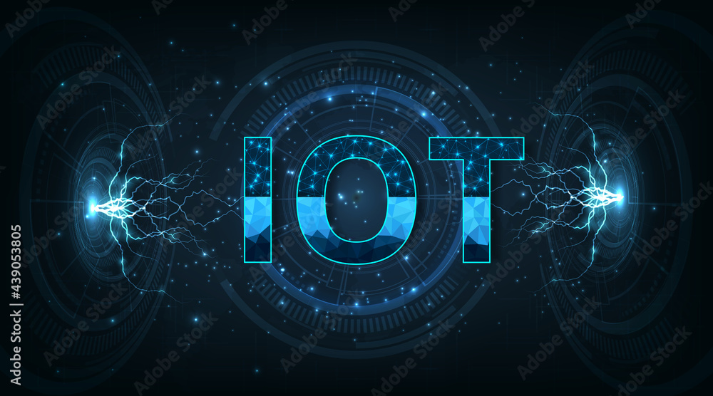 Aufkleber internet of things(iot) concept. iot design on dark blue background.communication technology and int