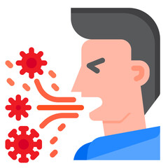 cough flat style icon