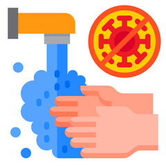 handwash flat style icon