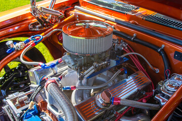 Rebuilt Retro Classic Car Engine 