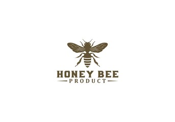 honey bee logo for lebak farming or honey bee products