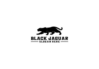 black jaguar logo with illustration of a jaguar trying to stab its prey © a r t t o 23