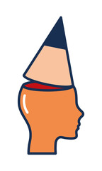 head with pencil head