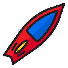 surfboard color line style icon